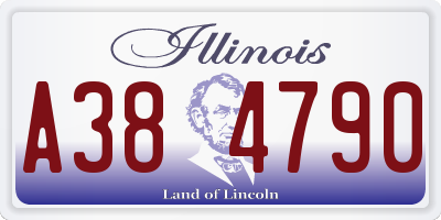 IL license plate A384790