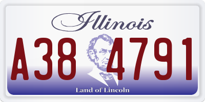 IL license plate A384791