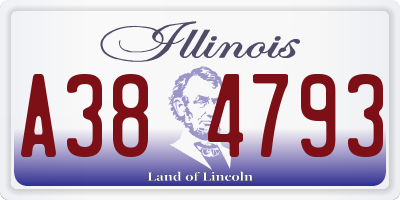 IL license plate A384793