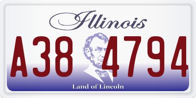 IL license plate A384794