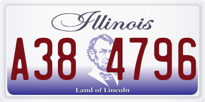 IL license plate A384796
