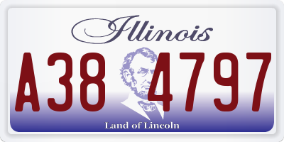 IL license plate A384797