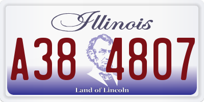 IL license plate A384807