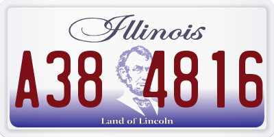 IL license plate A384816