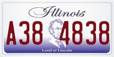 IL license plate A384838