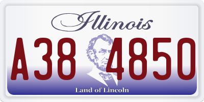 IL license plate A384850