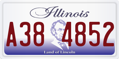 IL license plate A384852