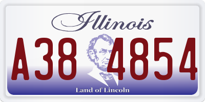 IL license plate A384854