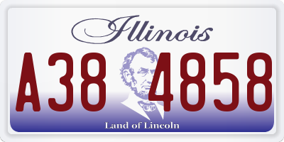IL license plate A384858