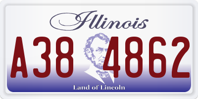 IL license plate A384862
