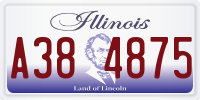 IL license plate A384875