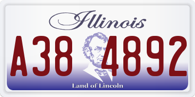 IL license plate A384892