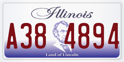IL license plate A384894