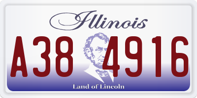 IL license plate A384916