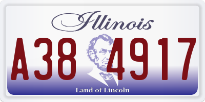 IL license plate A384917