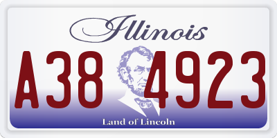 IL license plate A384923