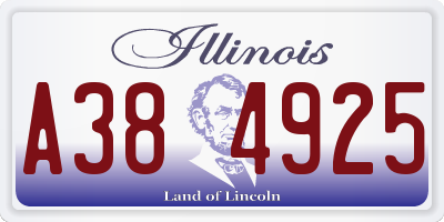 IL license plate A384925