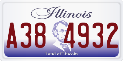 IL license plate A384932