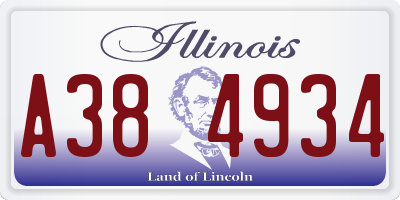 IL license plate A384934