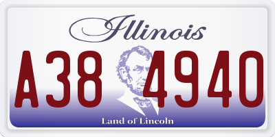 IL license plate A384940