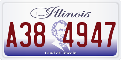 IL license plate A384947