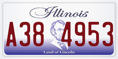 IL license plate A384953