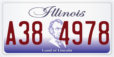 IL license plate A384978