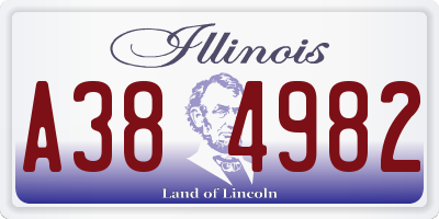 IL license plate A384982