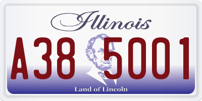 IL license plate A385001