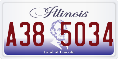 IL license plate A385034