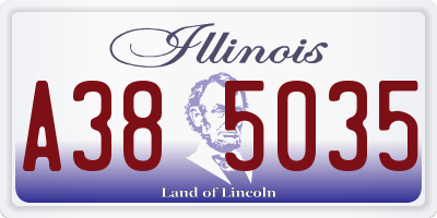 IL license plate A385035