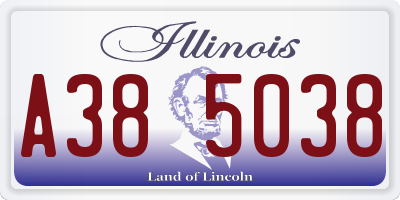 IL license plate A385038
