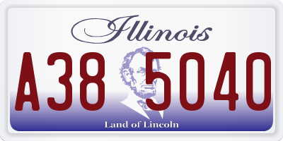 IL license plate A385040