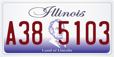 IL license plate A385103