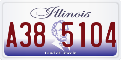 IL license plate A385104