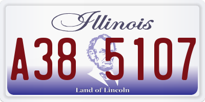 IL license plate A385107