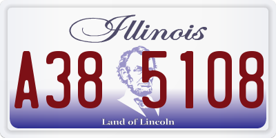 IL license plate A385108