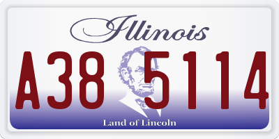 IL license plate A385114