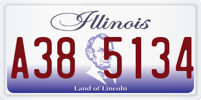 IL license plate A385134