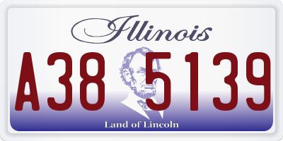 IL license plate A385139