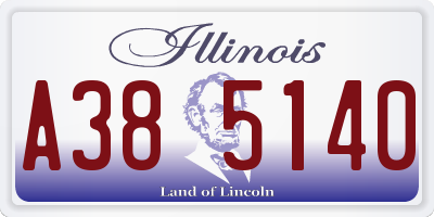 IL license plate A385140
