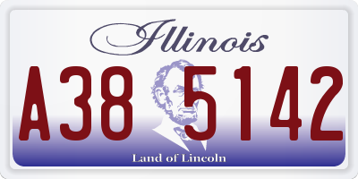 IL license plate A385142