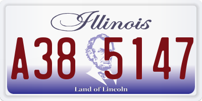 IL license plate A385147