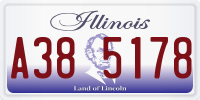 IL license plate A385178