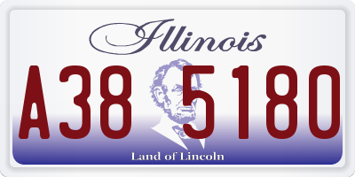IL license plate A385180