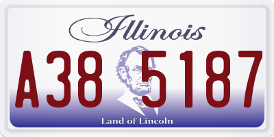 IL license plate A385187