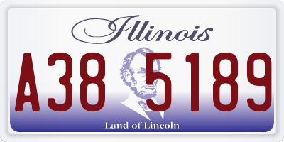 IL license plate A385189