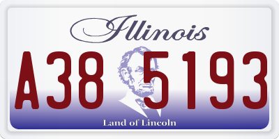 IL license plate A385193