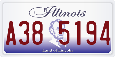IL license plate A385194