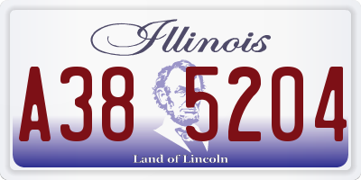 IL license plate A385204